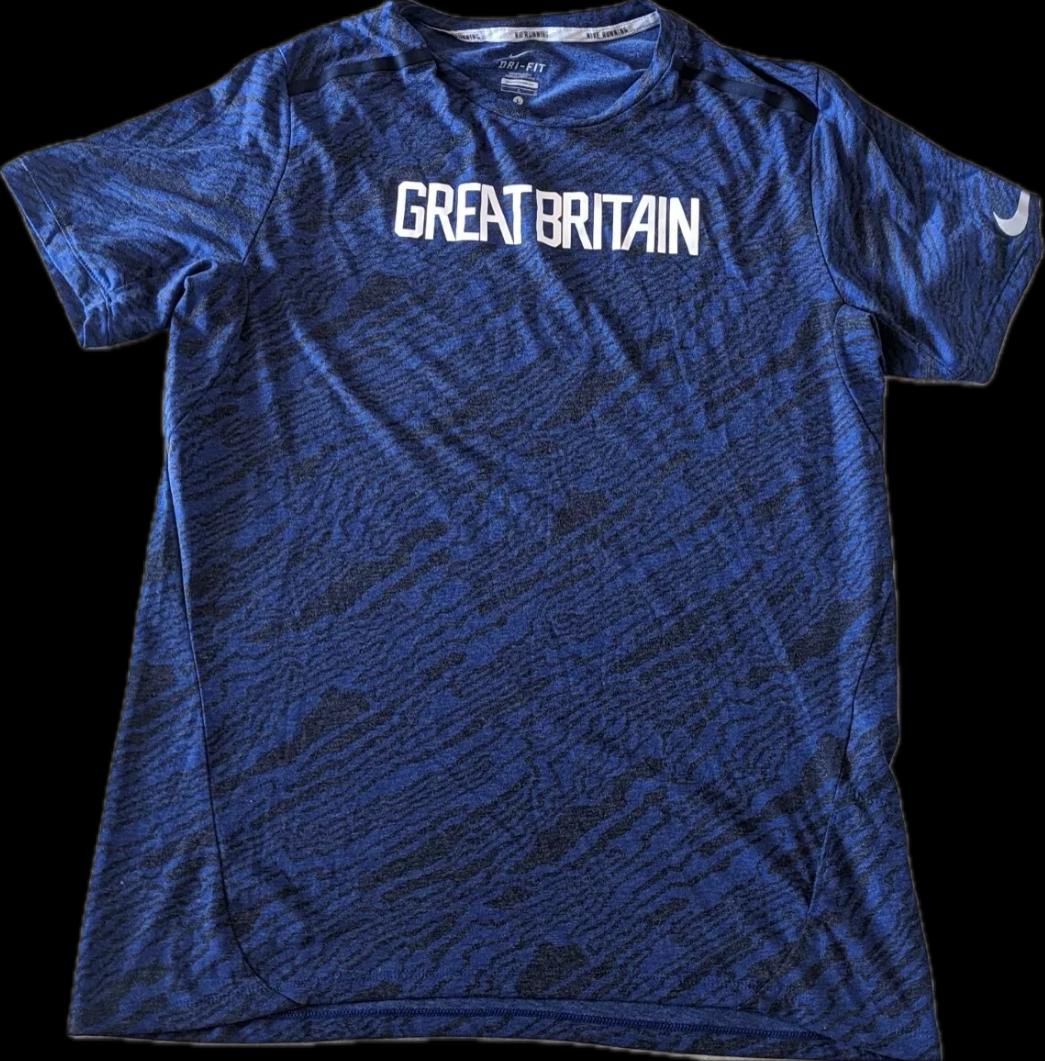 Mens Navy print GB Dri Fit  tee shirt